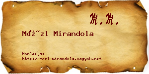 Mözl Mirandola névjegykártya